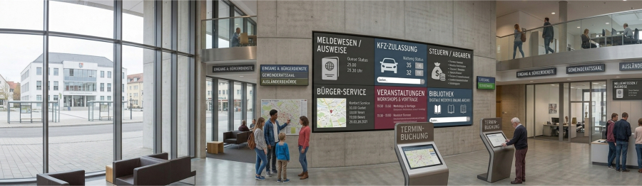 Digital Signage Lösungen für Rathauser, Ämter und kommunale Betriebe