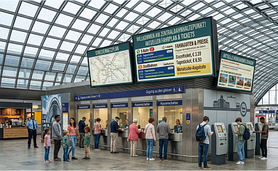 Digitales Abfahrtsdisplay Zug