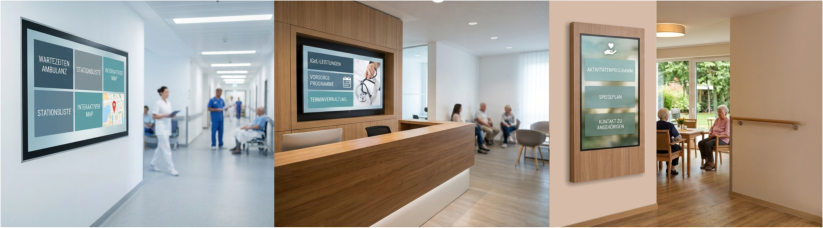 Digital Signage Lösungen für Kliniken, MVZs und Pflegeeinrichtungen