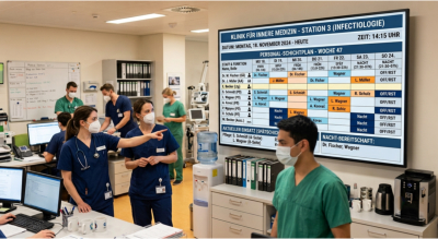 Digital Signage Schichtplan Display