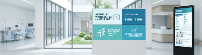 Digital Signage im Krankenhaus & Unikliniken: Entlastung für das Personal, Orientierung für Patienten