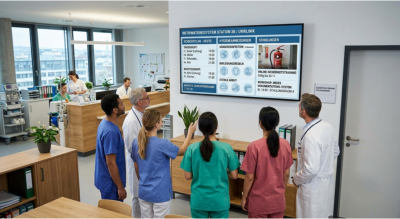 Informationsdisplay zu Hygiene im Pflegeheim