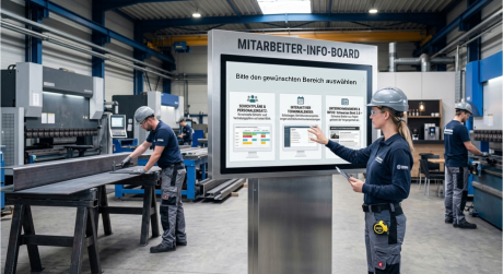 Mitarbeiter Infoboard digitales Display
