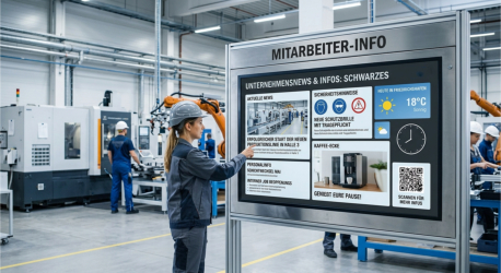 Mitarbeiter Infoboard digitales schwarzes Brett 2.0