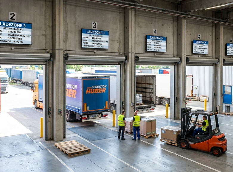 Digital Signage Industrie: Versandlager und Logistik