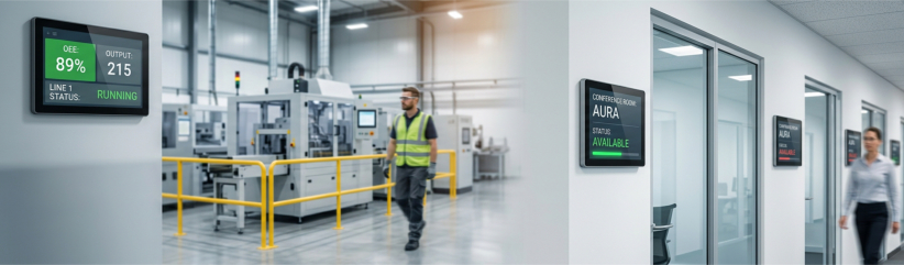Digitale Türschildlösungen für die Industrie: Intelligente Raumbeschilderung mit System